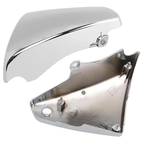 SRKATI Motocicletas Carenado batería Cubiertas Carenado Lateral de batería Cromado para Motocicleta, Izquierdo y Derecho, ABS, Compatible con Kawasaki Vulcan VN900 Classic Custom 2006-2020