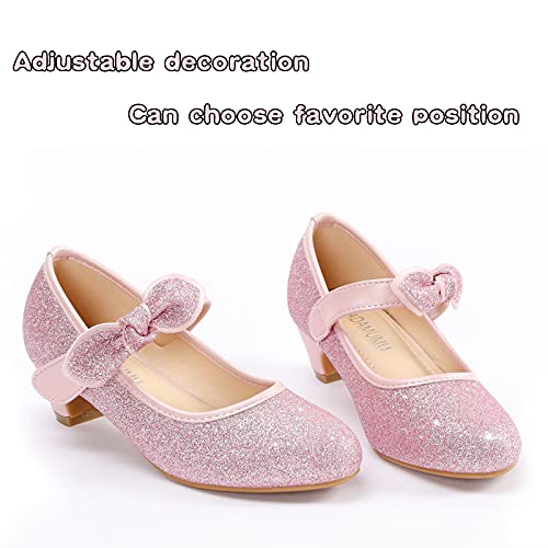 ADAMUMU Little Girls Princess Shoes Glittler Dress Shoes for Gilrs Toddler Girl Heels for Christmas Parties and Holiday Celebrations4