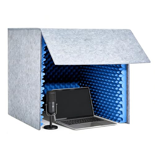 Cabina vocale portatile, copertura di registrazione insonorizzata con schiuma ad alta densità, cabina di isolamento per studio domestico, produzione musicale, podcast, streaming live