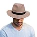 House of Ord Cape Town Pana-Mate Fedora - Unisex Hut Herren Safari Hut Damen - Faltbarer Sonnenhut Damen Herren - Eleganter Strohhut Damen Sommerhut Herren UPF50+ UV Schutz L 61-59cm, Taupe