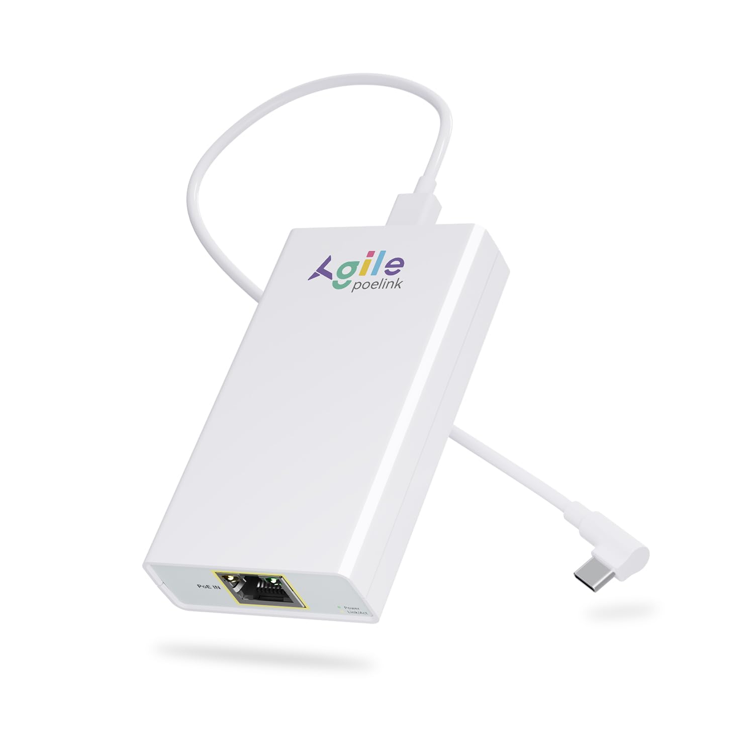 Adaptador Gigabit PoE a USB C con carga de 23W y transferencia de datos RJ45 para tableta 6