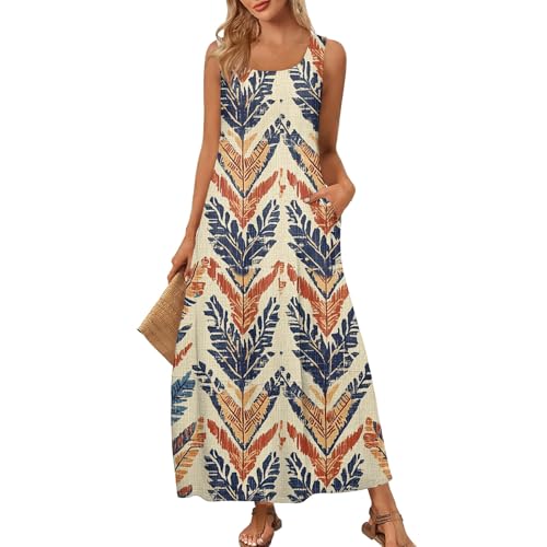 Maxi Sundresses for Women Trendy Sexy Off The Shoulder Sleeveless Elegant Floral Ruched Flowy Long Tank Dress