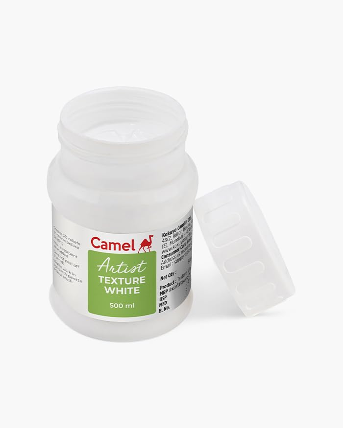 Image of Camel Artists Texture White 500 ml | Acrylic Texture Medium for 3D Art, Impasto & Mixed Media Painting