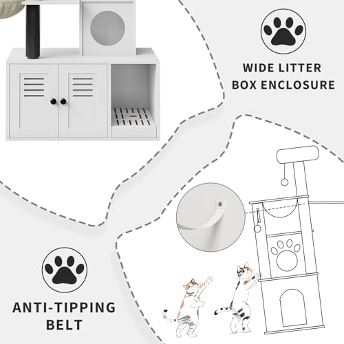 Árbol para Gatos de Madera Multi-nivel con Caja de Arena miniatura 3