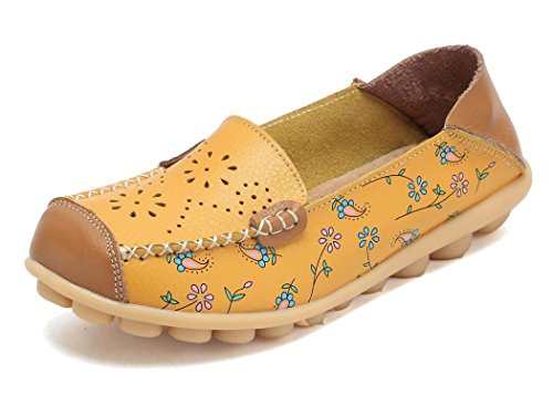 Image of VenusCelia Women's Floral Comfort Walking Flat Loafer