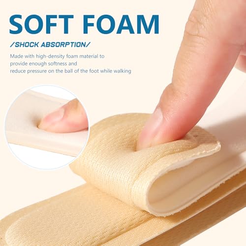 Image of XINIFOOT 4 Pairs High Heel Inserts Women, 3 /4 Length Women Thin Shoe Insoles for High Heels, Pumps, Open Toes, Flats, and Sandals, Cushion for Heel and Ball of The Foot, Shock Absorption (Beige)