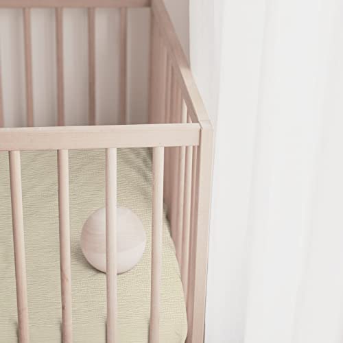 Image of Ultra Soft Muslin Crib Sheets for Baby, Premium Breathable Organic Cotton Crib Fitted Sheet for 52''x28''Standard Crib and Toddler Mattress,2 Pack Beige&Rainbow