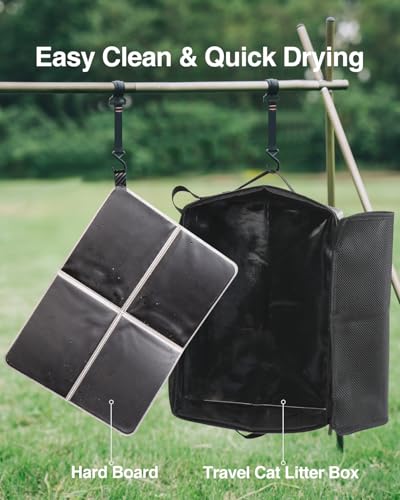 Luxtude Tragbare Katzentoilette für Reisen – Faltbar, Wasserdicht & Atmungsaktiv, Katzenklo für Auto & Camping – Geruchsfrei, Auslaufsicher und Leicht zu Reinigen