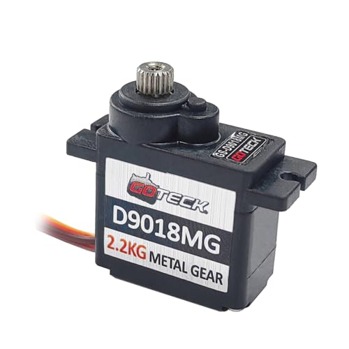 Image of GOTECK 2PCS D9018MG 9g Mini Servo, Micro Full Metal Gear Digital Servo,with Metal Horn for RC Car Model Boat Fixed-Wing Helicopter Airplane Robot