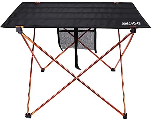 G4Free Ultralight Portable Folding Camping Table Compact Roll Up Tables with Carrying Bag for Outdoor Camping Hiking Picnic (Orange Large)