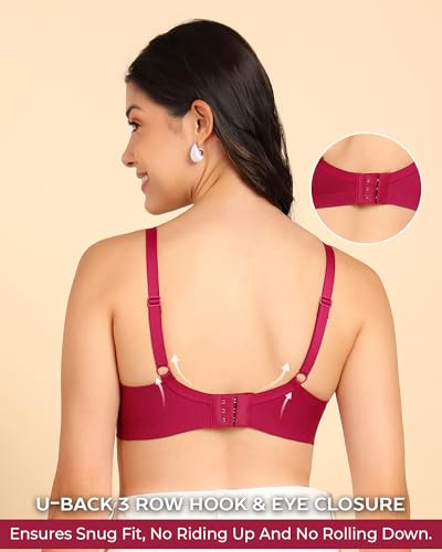 Image of Tweens Invisi-Fit Cotton Bonded Seamless Maximiser Bra | 3 /4th Coverage | Push-Up Level 1 | Elastic-Free Comfort | Wire-Free | Side Wings with Gripper | Adjustable Straps | Pack of 1 |