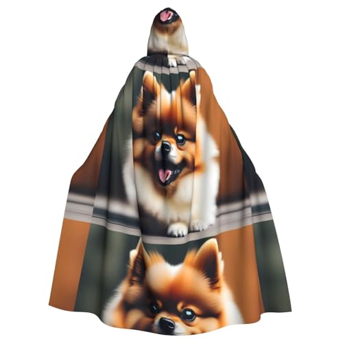 WHJSSF Capa con capucha para adultos con estampado de perro Pomeranian - Capa con capucha súper grande sin cremallera
