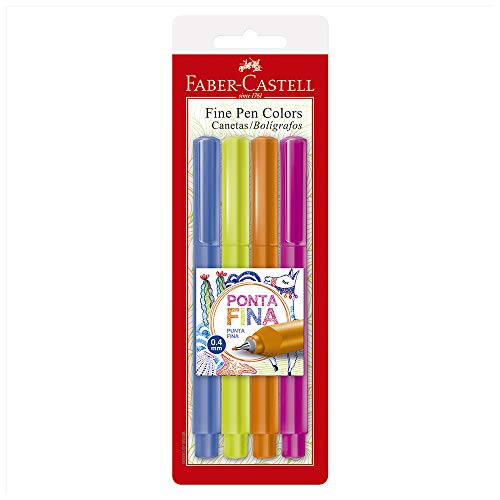 Estojo Fine Pen, Faber-Castell, FPB/ES2ZF, Multicor