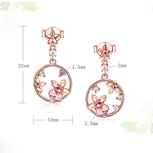 Pendientes de oro rosa con turmalina para niña perfectos para comunión 6