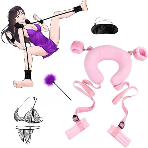 Couple Adjustable Spreader Bar Ties Down Wrist Ankle Handcuff Soft Straps Tools Bed Restraints Sex Bondaged Adult Kit Cheap Adult Toys Kinky Play Sexy Accessories Women's Hoodies Sweater PQG-10 -  GORKEM