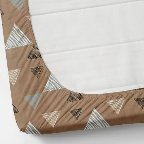 Image of Jashan Super Soft Glace Cotton Fabric 300 TC All Around Elastic Fitted Elegent Design Queen Size Double Bedsheet with 2 Pillow Covers Fits Upto Mattress of 10 Inche,Size-72 x 78 x 10 Inche-Brown