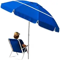 Guarda-Sol Gigante 1,80m Articulado com Proteção UV | Ombrelone Grande para Praia e Piscina Verão
