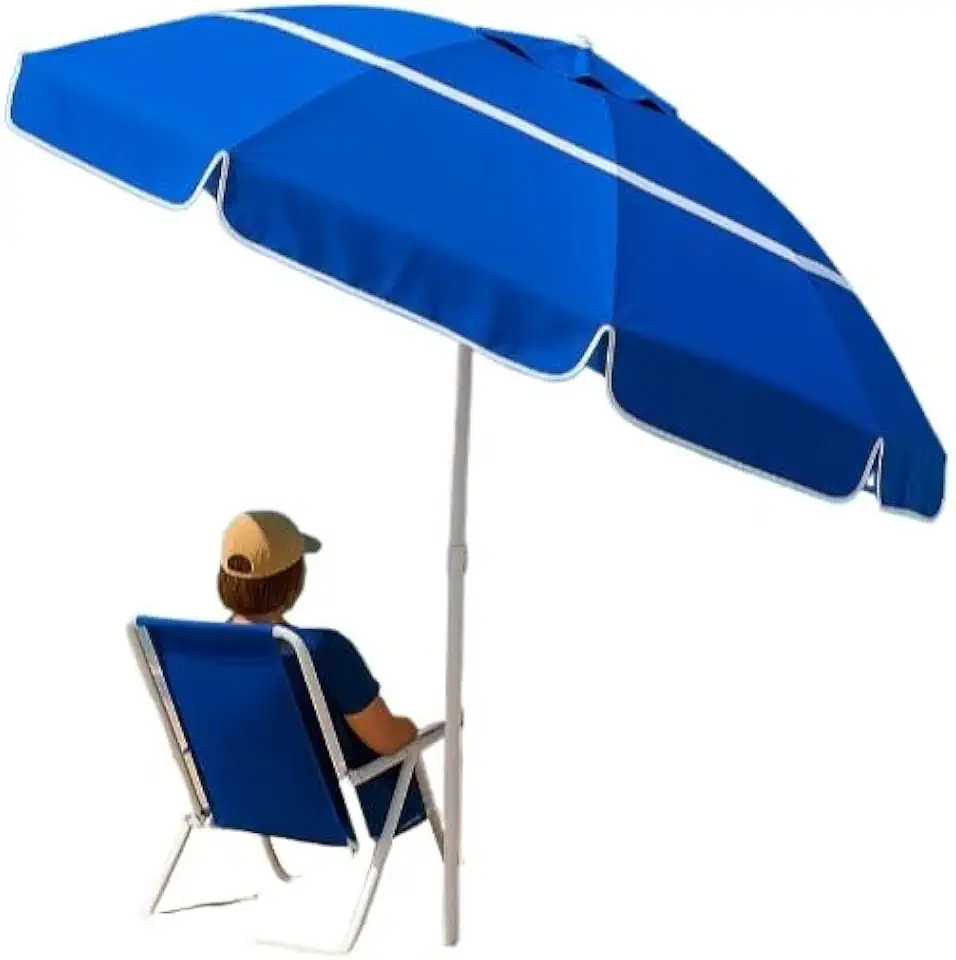 Guarda-Sol Gigante 1,80m Articulado com Proteção UV | Ombrelone Grande para Praia e Piscina Verão