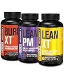 Jacked Factory Burn-XT Clinically Studied Thermogenic Fat Burner (120 Capsules), Lean PM Nighttime Fat Burner and Sleep Aid (120 Capsules), Lean-XT Caffeine-Free Weight Loss Supplement (60 Capsules)