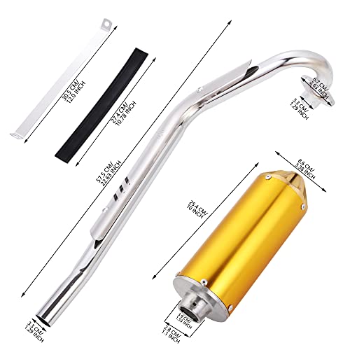 28Mm High Performance Exhaust Muffler Silencer Pipe Assembly Kit 90Cc 110Cc 125Cc Dirt Pit Bike Crf50 Ssr Baja Coolster Piranha Pister Pro Taotao 125Cc Ttr Taotao Db10 Db14 Bms Pro 70 #TOP4