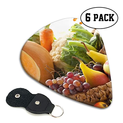 Lot de 6 médiators imprimés légumes et fruits pour guitare acoustique et électrique - Les Beatles, Paul McCartney, John Lennon, RIngo Starr, George Harrison Lot de 6 médiators imprimés légumes et fruits pour guitare acoustique et électrique – Image 3