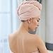 jcduydmi 2 Pack Microfiber Hair Towel Wrap for Women,Super Absorbent Hair Drying Towel- Quick Dry,Turban for All Hair Style（ Pink &Blue）