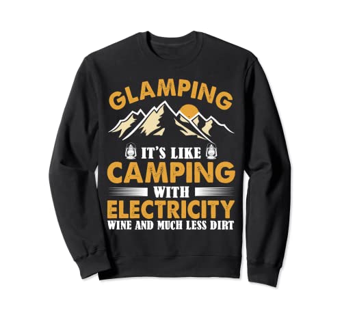 Definición de glamping Glamper y Camper Wine Funny Camping Sudadera