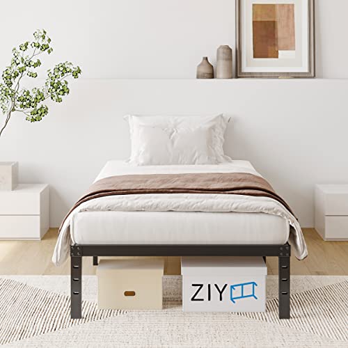 Ziyoo Twin Xl Bed Frames 3" Wide Wood Slats With 2500Lbs Support For Foam Mattress, 16 Inch High, Heavy Duty Bed Frame, No Box Spring Needed, Noise Free, Non-Slip, Easy Assembly #TOP1