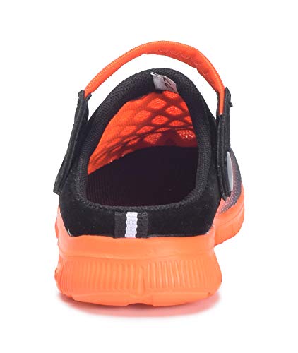 Kvbabby Kids Clogs Slippers Sandals Girls' Boys' Garden Mesh Slipper Summer Beach Pool Slippers Clogs & Mules Non-Slip,Black-Orange,3.5 Us Big Kid = Lable 35 #TOP3