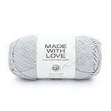 Lion Brand Yarn Made with Love The Cottony One Yarn for Crocheting, Knitting, and Crafts, Silver Medal, 1 Pack