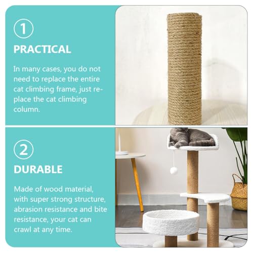 Repuesto poste rascador para gatos de madera 15.75x2.36x2.36 in miniatura 3