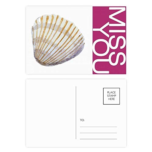 Cartes postales illustration jaune pétoncle vie marine pour embellir vos messages de remerciement