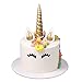 Baoweihua Einhorn Kuchen Topper, Handarbeit Einhorn Dekoration für Geburtstags, Hochzeitsfeier - (Gold)