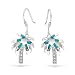 Produktbild Erstellt Blau Opal Beach Tropical Inlay Palme Baumeln Französischen Kabel Für Damen Ohrringe 925 Sterling Silber
