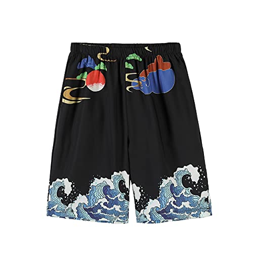 Image of PRIJOUHE Mens Kimono Set Japanese Haori & Shorts 2 Piece Summer Outfits