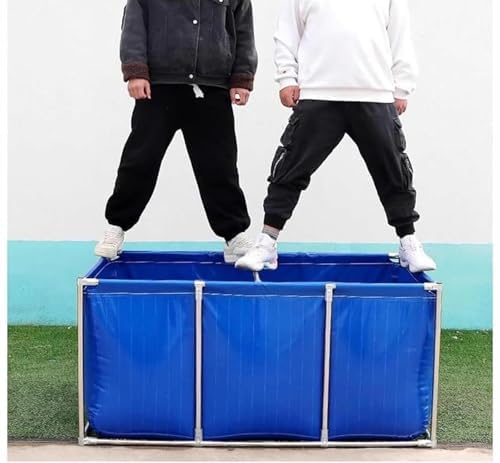 Laghetto mobile per pesci, piscina fuori terra per Koi e aragosta, telaio in acciaio con valvola di scarico, resistente per la coltivazione dei pesci