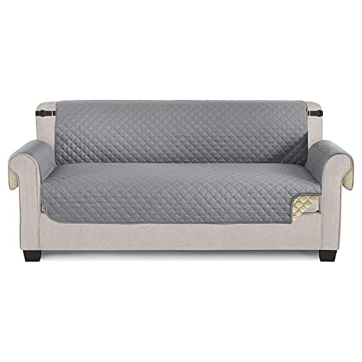 TAOCOCO Couch Cover Sofa Slipcover for Dogs Pets&Kids, Durable Pet Cover for Sofa with Elastic Straps, Anti-Skid Washable Furniture Protector Sofa Covers for 3 Cushion Couch (67'' Large, Light Gray)
