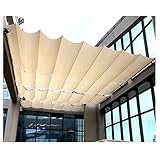2. 【Housse d'ombrage rétractable en pergola】 : rétractez ou étendez la housse d'ombrage quand vous le souhaitez. Idéal pour terrasse extérieure, pergola, jardin, patio, tonnelle, applications résidentielles et commerciales. Solution d'ombrage flexible pour pergola. Le poteau rétractable fourni vous permet de rétracter ou d'étendre manuellement le store de chaque côté.