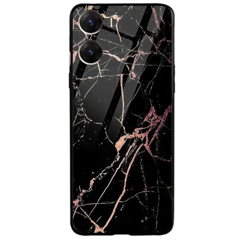 Image of COLORflow Back Cover Compatible with Vivo V29E 5G | Black Marble Golden | Shockproof TPU Bumper Cover with Camera Protection Back Cover