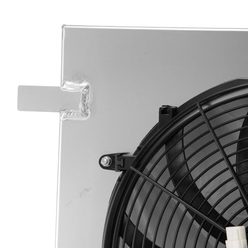 RADREPLA Aluminum Radiator Shroud Fan for 2007-2018 Jeep Wrangler JK 3.6L 3.8L V6 with Electric Fan 2x12 Fans 2008 2009 2010 2011 2012 2013 2014 2015 2017 07 08 09 10 11 12 13 14 15 16 17 18 by RADREPLA - Used condition - Image 5