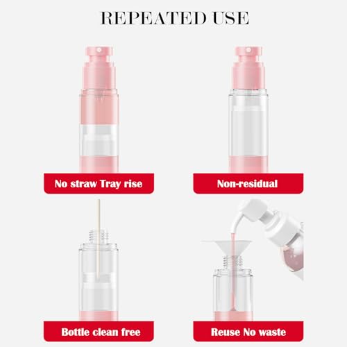 MHWL Travel Bottles and Travel Essentials Kit - 6 x 30ml Airless Pump Jars for Travel Size Toiletries, TSA Approved Leakproof Travel Containers, Ideal for Hand Sanitizer by MHWL - Used condition - Image 4