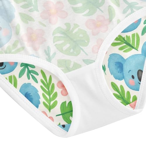Joisal Cute Blue Koala Green Leaves Girl Panties Cute Girls Underwear Toddler Cotton Stylish Briefs Underpants 2t 5