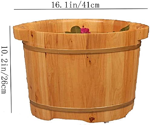 Spa de pies de madera cilíndrico para baño y relajación miniatura 7
