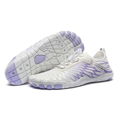 RUFONE Hike Barefoot Shoes fB[X Y ʋC&~ AX`bNV[Y Lܐ EH[^[V[YAEH[LOAjOAjpɃfUC, zCg_p[v, 8 Women/6 Men