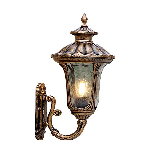 Lumière murale bronze traditionnelle étanche en aluminium pour porte villa