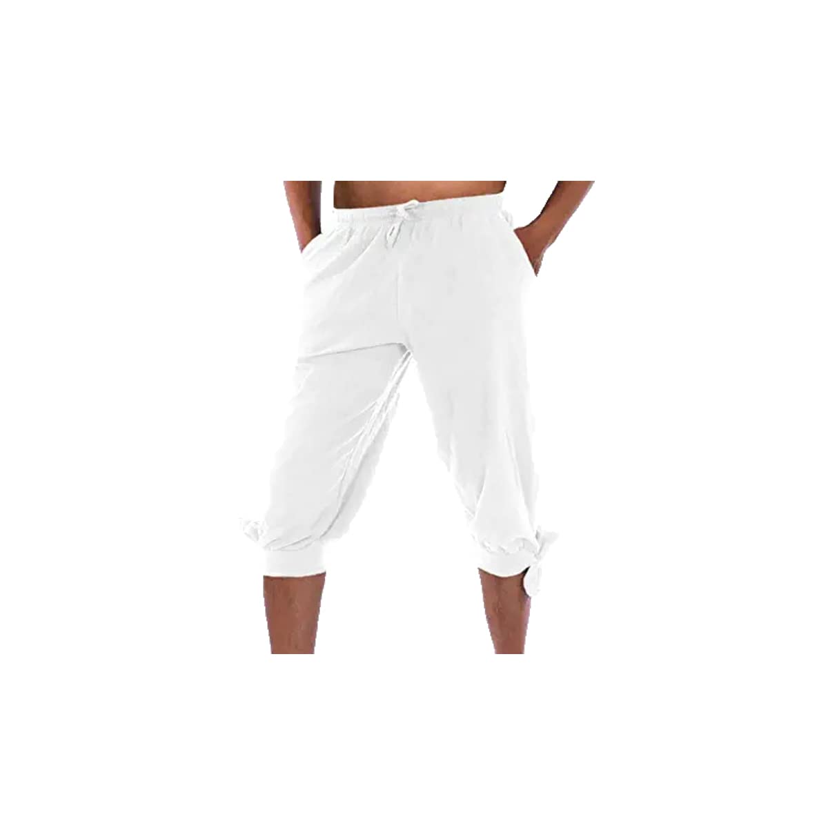 JIEFULL Men's Ankle Banded Gothic Pants Renaissance Pirate Costume Halloween Medieval Retro Pants