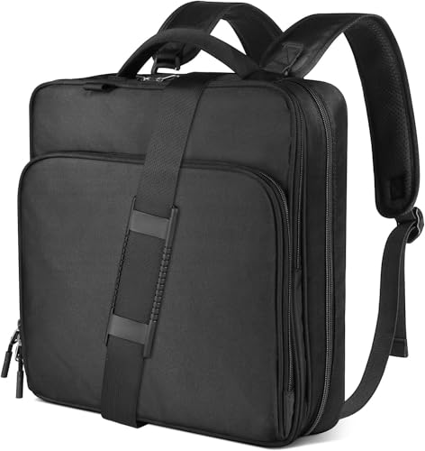 Image of LLi Cufite Zippered Binder Bag,3 Ring Binder with Multi-Pocket - 500 Sheet Capacity, Up to 14 inch Laptop and Tablet, Detachable Backpack Straps & Shoulder Use for School and Offices(Black)