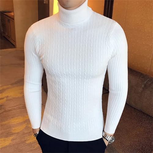 Men'S Turtleneck Long Sleeve Sweater Solid Color Pullover Knitted Warm Casual Wool Winter Top3