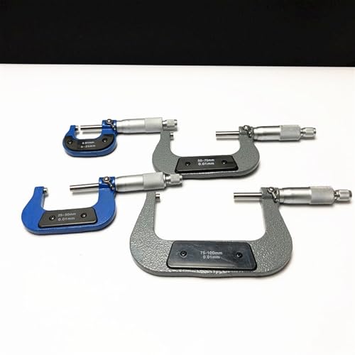 Calibrador de micrómetro exterior juego 4 piezas 0-100 mm precisión 0.01 mm miniatura 3