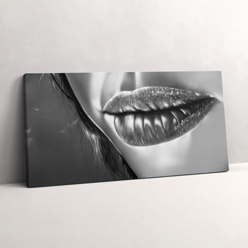 Image sur toile 120x60cm bouche de femme pour créer un salon moderne et chic